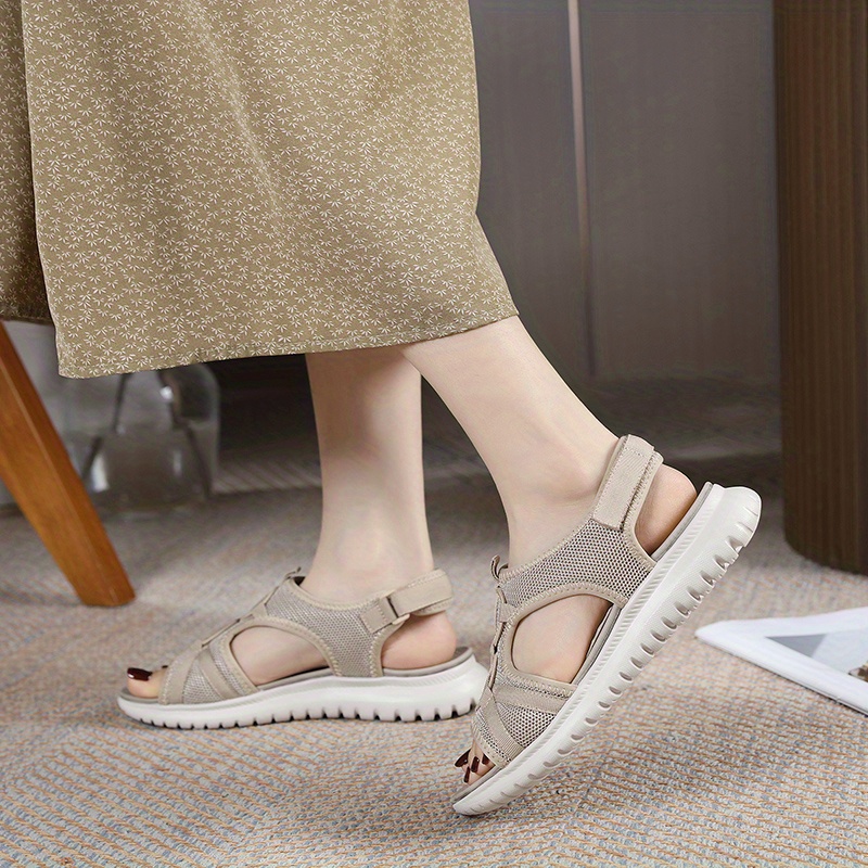 womens breathable mesh sandals casual open toe outdoor sandals womens soft sole flat shoes details 4