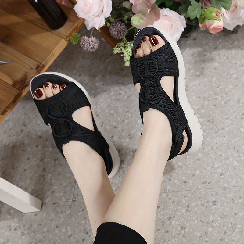 womens breathable mesh sandals casual open toe outdoor sandals womens soft sole flat shoes details 10