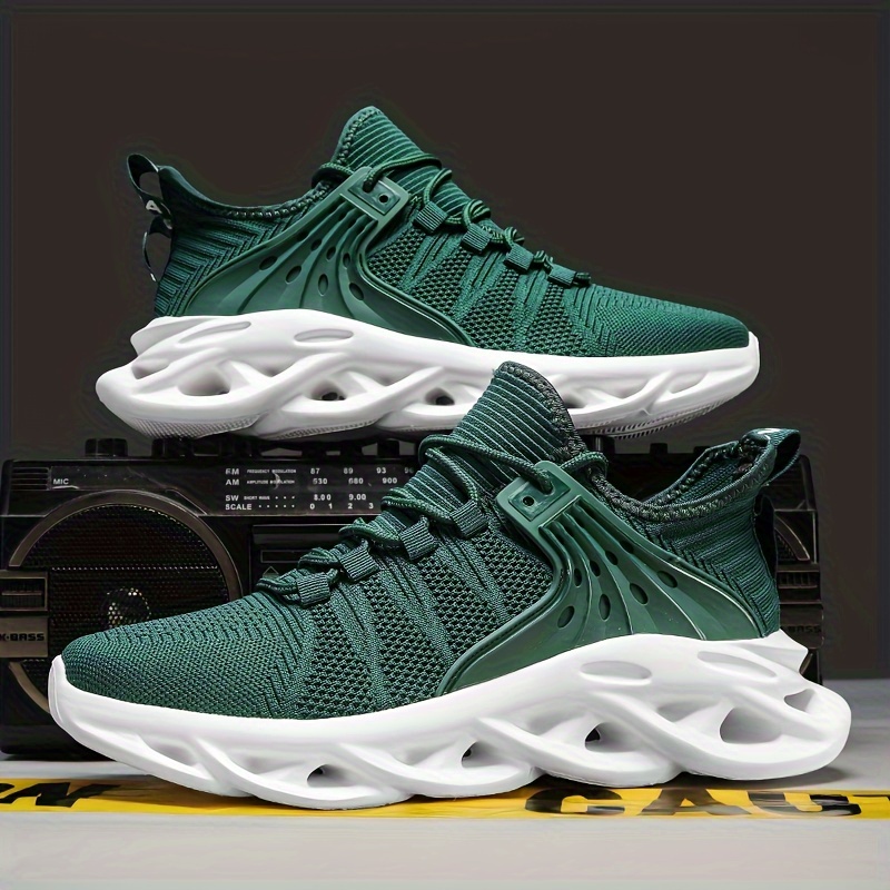 high top blade type shoes men s knit breathable lace shock details 2