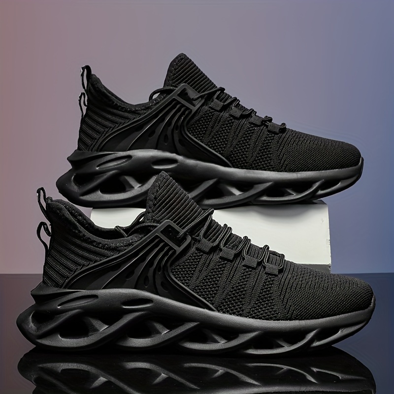 high top blade type shoes men s knit breathable lace shock details 8